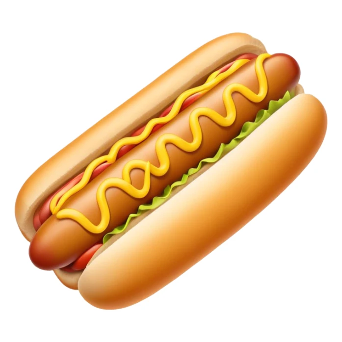 Retro style hot dog with minimal details like first generation emoji sticker