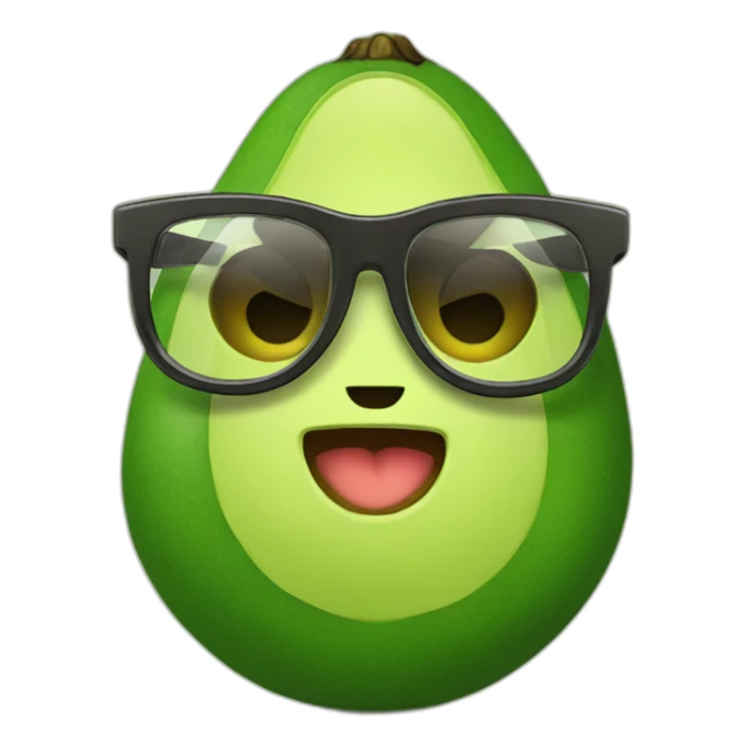 Cute gamer avocado with glasses sticker