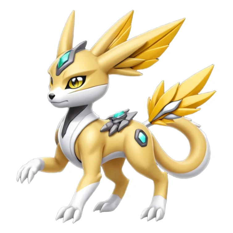 Meloetta-Renamon-Wargreymon-Protogen-Pokémon-Digimon-Fakémon-fusion-hybrid-creature sticker