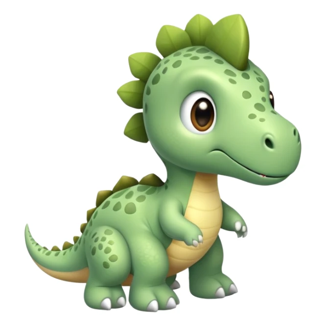 Adorable cute sage green dinosaur sticker