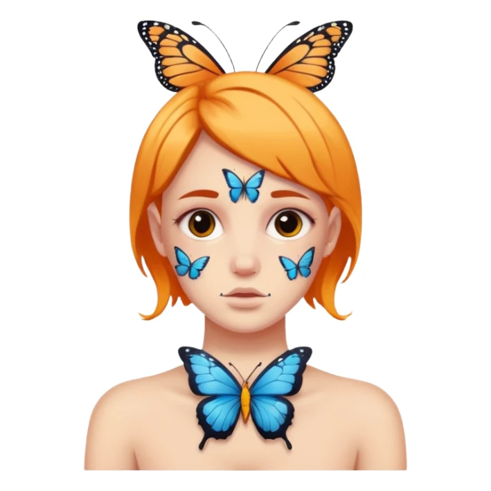 Mental health ribbon and a butterfly tattoo  sticker