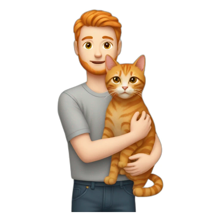 Person with a Ginger cat in the arms sticker