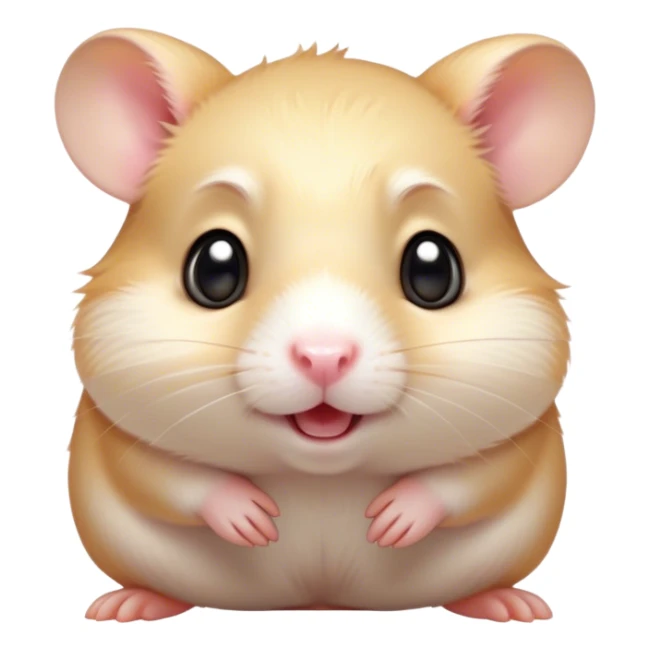 Cinematic Comical Cream Hamster Portrait Emoji, Head tilted dramatically with an exaggeratedly amused expression, featuring a striking cream fur with a luminous sheen, wide, expressive dark eyes filled with playful disbelief, Simplified yet hilariously expressive features, highly detailed, glowing with a slightly sassy glow, high shine, dramatic yet playful, stylized with an air of cheeky mischief, bright and endearing, soft glowing outline, capturing the essence of a spirited and over-the-top hamster, so meme-worthy it feels like it could side-eye its way into internet fame instantly! sticker