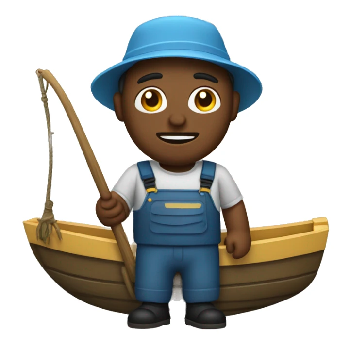 un pescador en un bote sticker