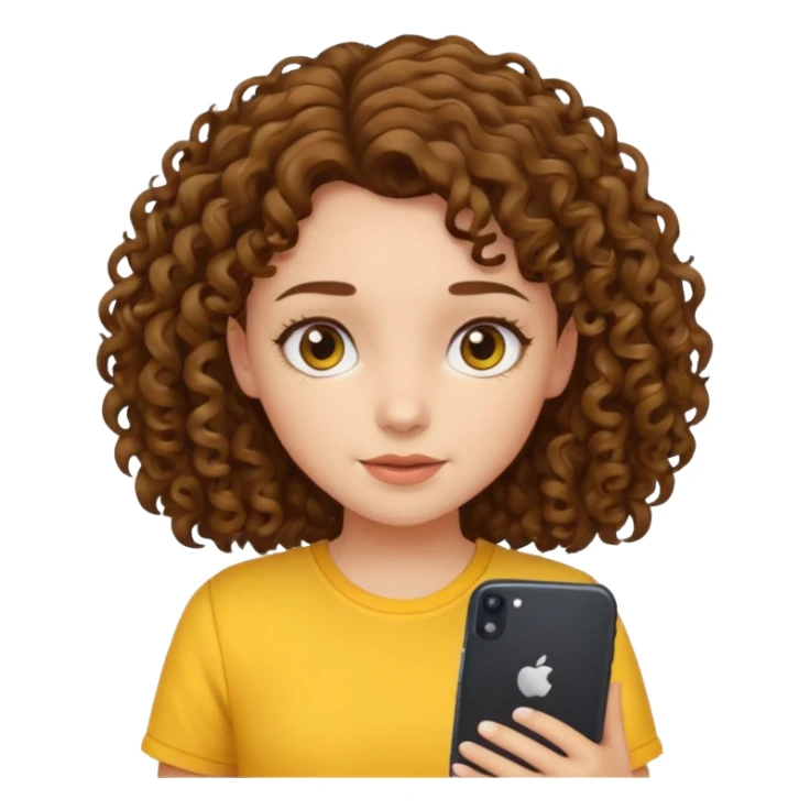 curly haired girl with yellow shirt sticker