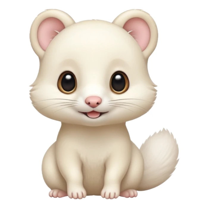 White cute Kawaii adorable ermine-weasel-hybrid sticker