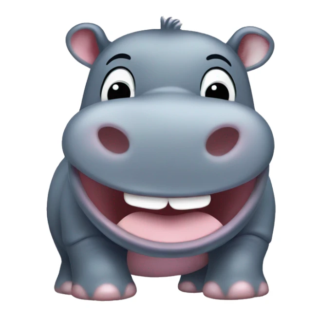 a happy baby hippo (cute like moo deng) sticker