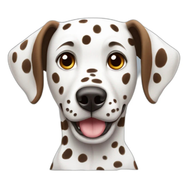 Dalmatian with brown colored spots and full colored ears sticker