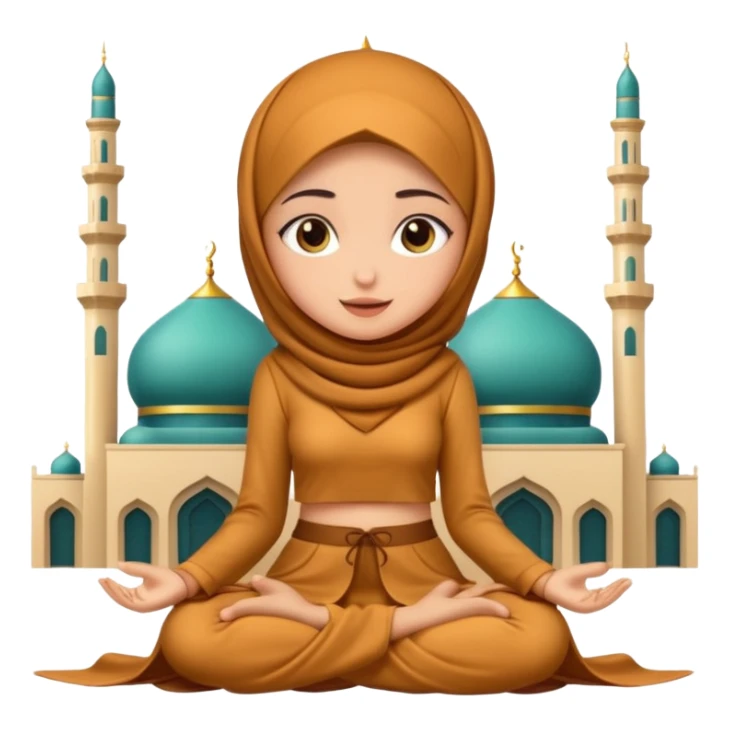 Caramel Muslim girl wear skimpy clothes in mosque  sticker