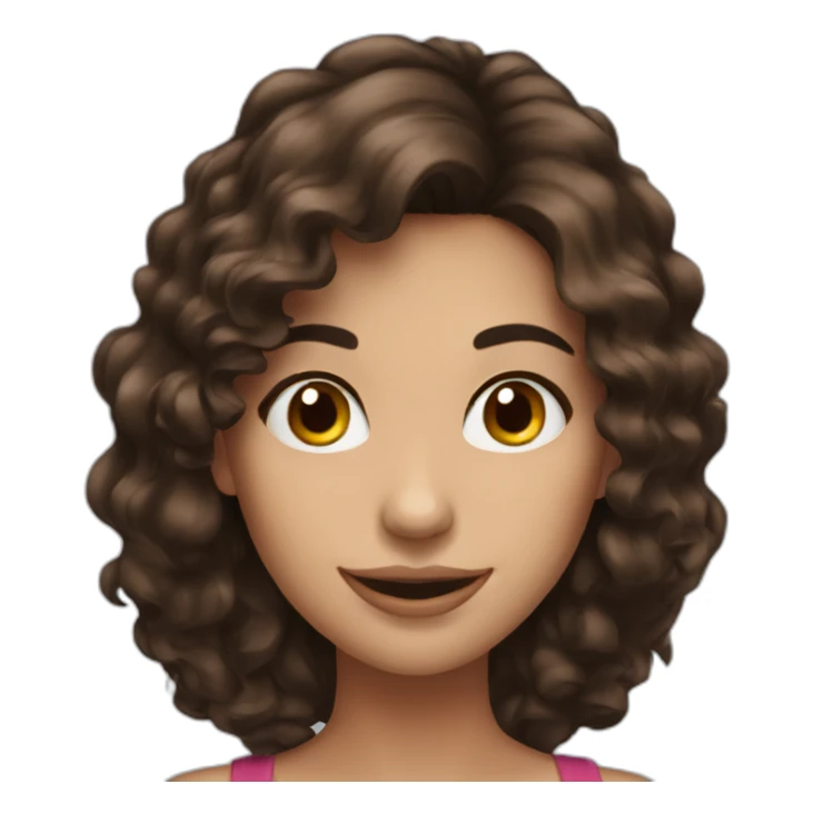 Pretty sweet woman alluring smile dark brown hair  sticker