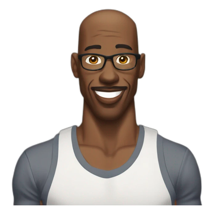 JB Smoove wearing a tank top under a short sleeve button down sticker