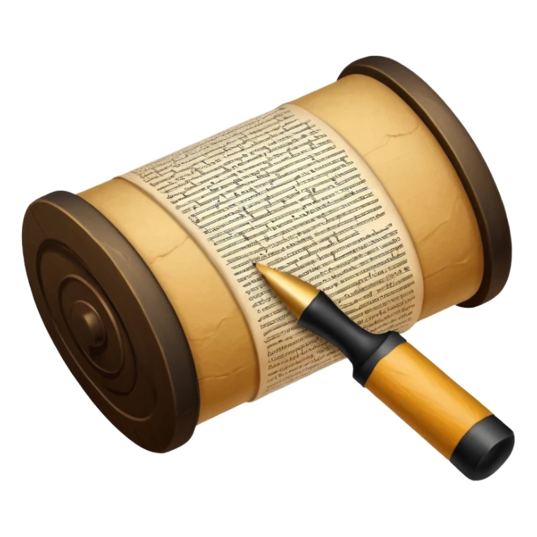 Pergamino enrollado con un sello de cera negro sticker