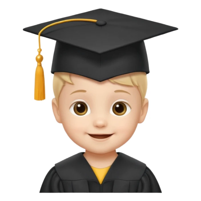 baby wearing a graduation hat, feels happy, age 3-5 kid
just need face and hat sticker