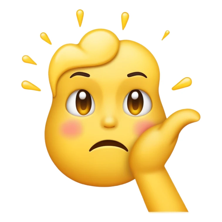 Please make me an emoji banging its hand with a depressed face sticker