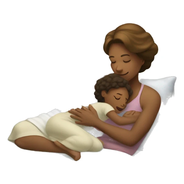 White mom tucking child in to bed sticker