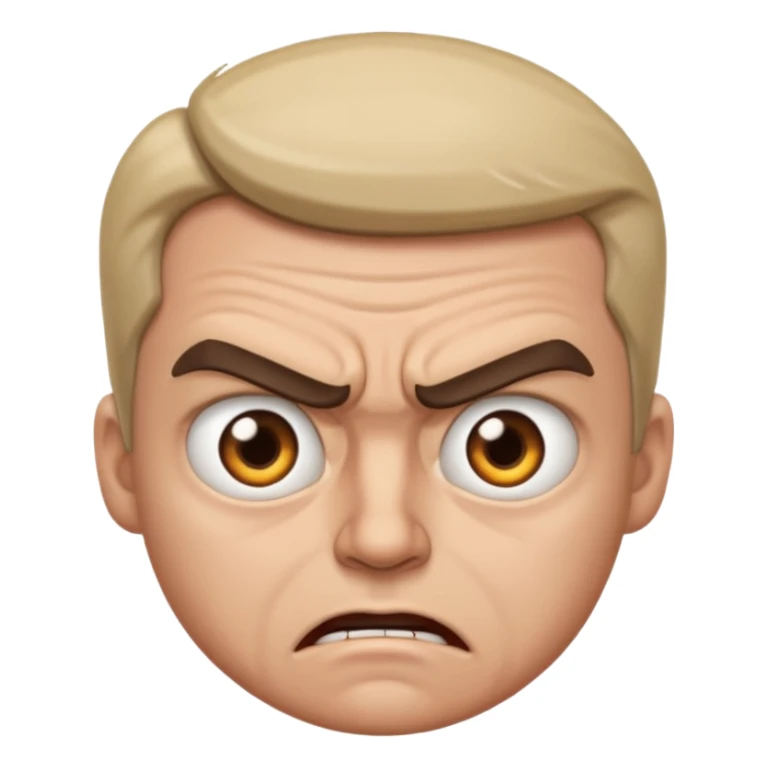 Mad angry annoyed face with every row up sticker