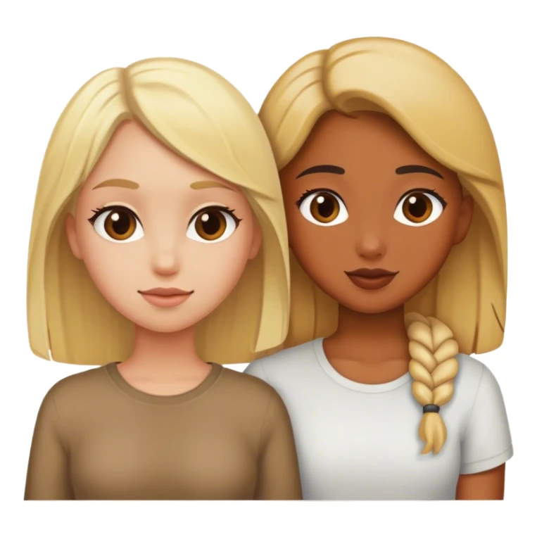 Best friends blond girl and brown girl sticker