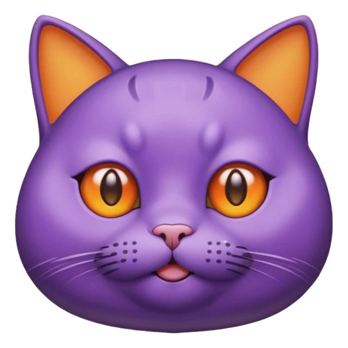 chubby purple cat, minimal details sticker
