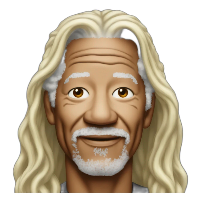 Blond long hair Morgan Freeman sticker