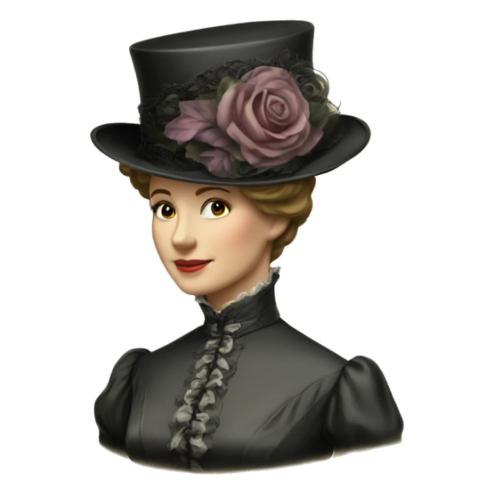 A elegant victorian Woman’s hat sticker