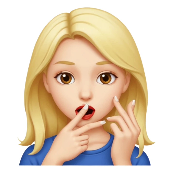 girl biting tip of finger seductively  sticker