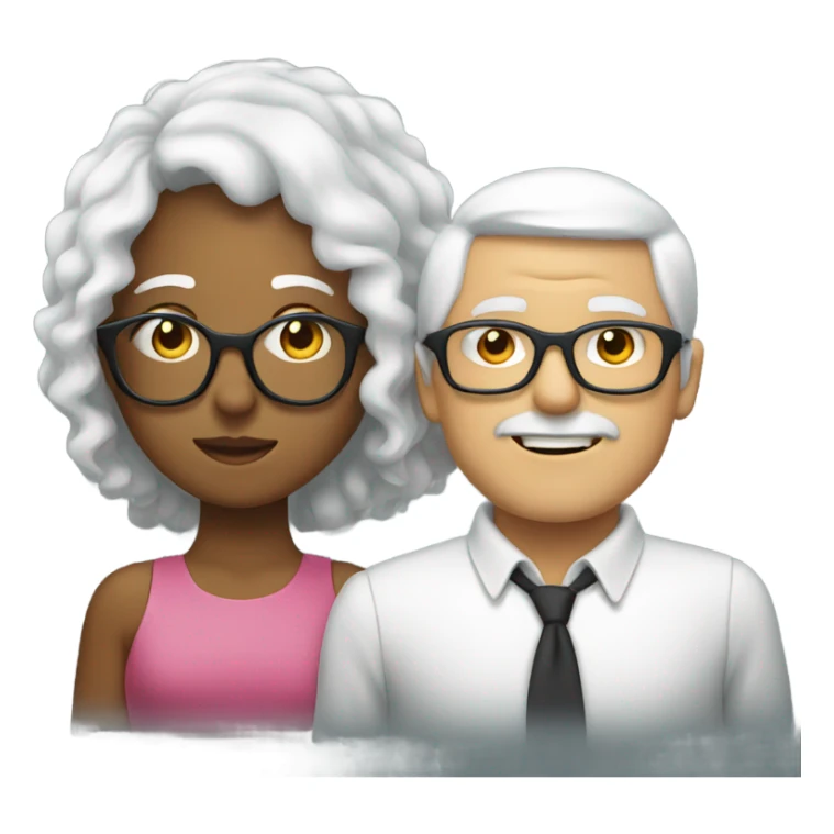 Girl with glasses and a guy with white hair  sticker