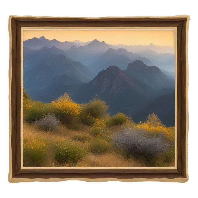 a photo frame of mounains sticker