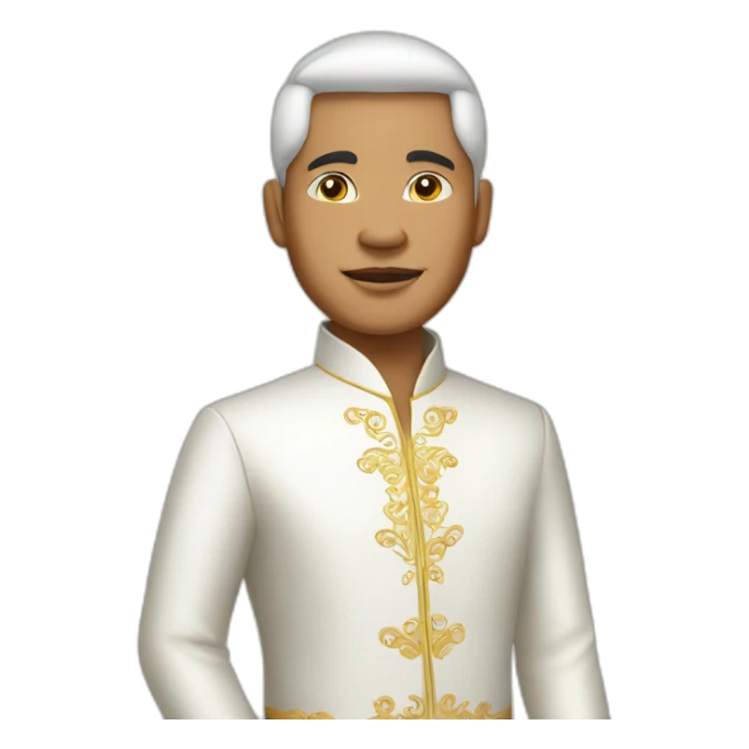 indonesian man in traditional white balinese suit sticker