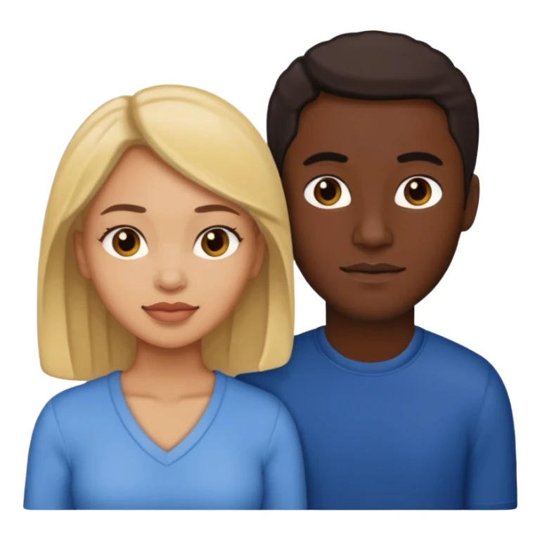 Light skin woman and dark skin man couple sticker