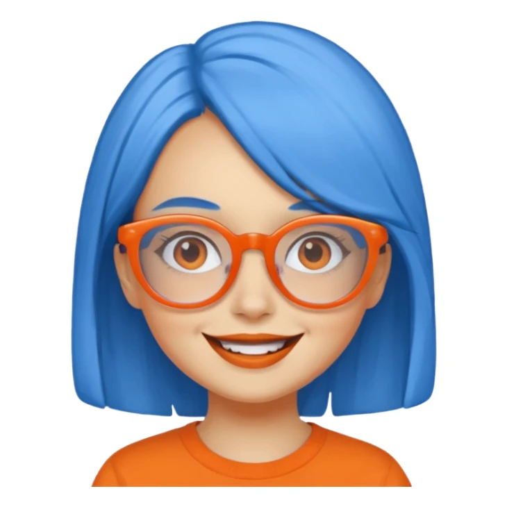 blue skinned orange glassed daughter sticker