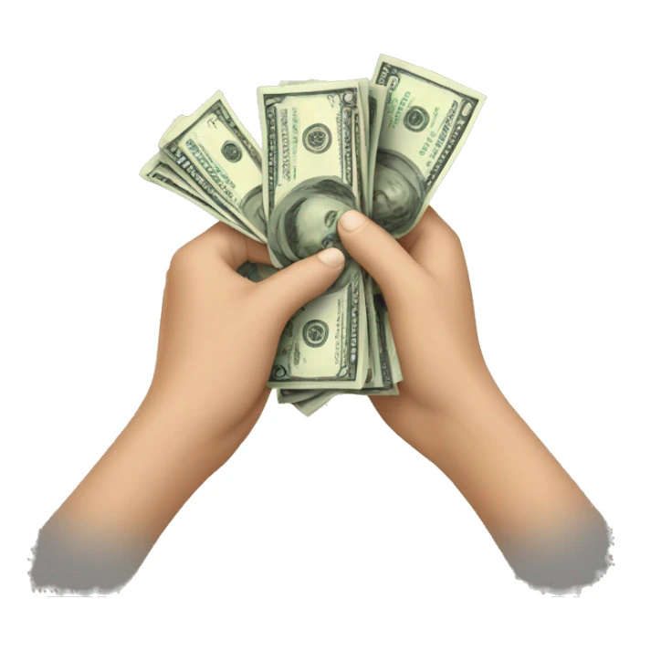 Hands with money sticker