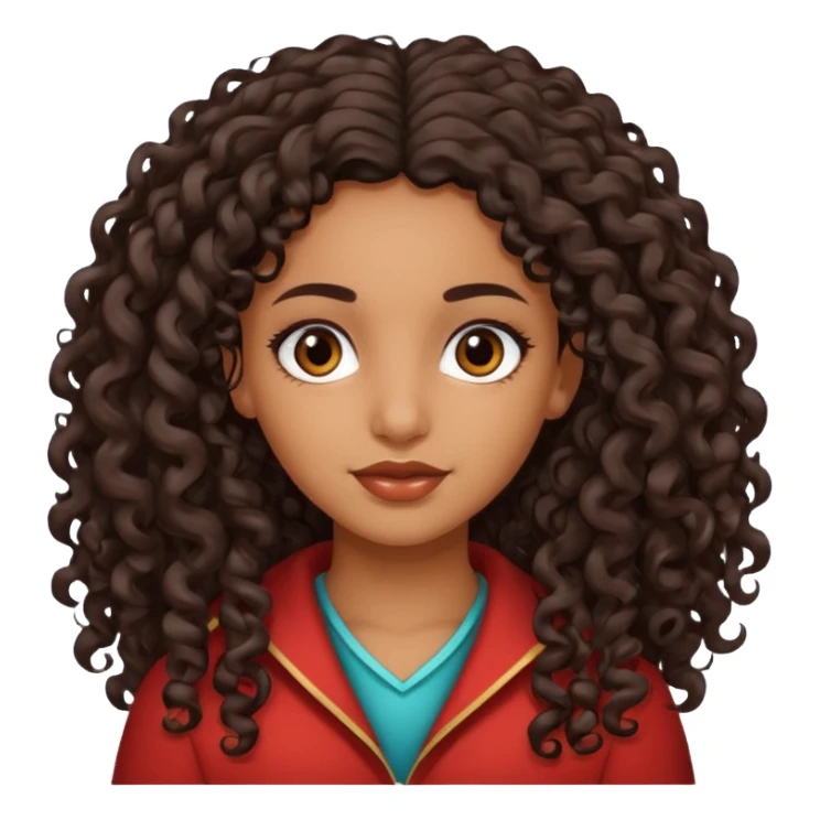 North african girl with long curly hair  sticker