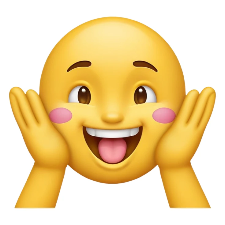 emoji with 2 hands by ears with tongue out sticker