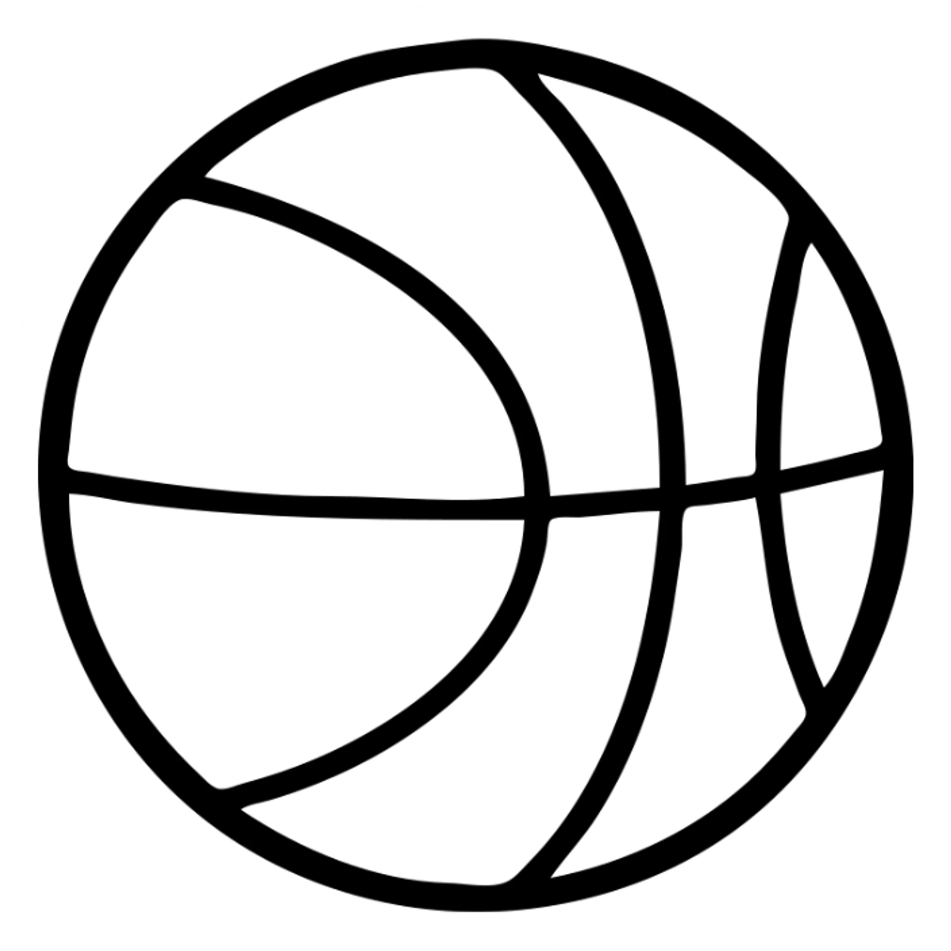 Basketball with detailed lines showing the seams sticker