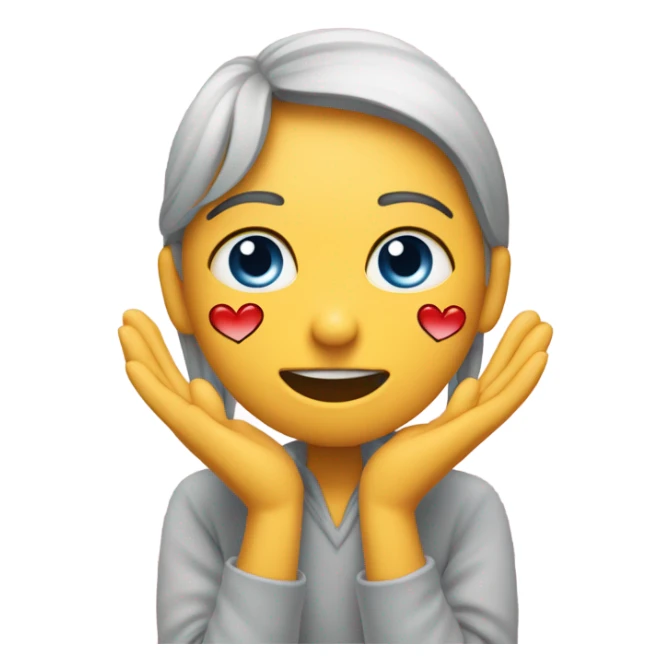 Cara casi llorando haciendo un corazón  sticker