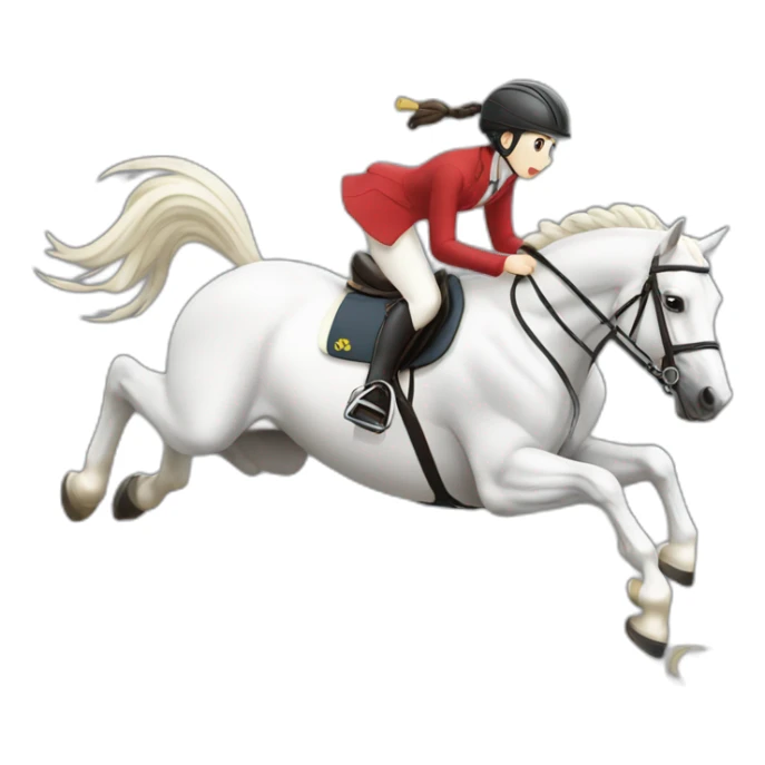 white-hourse-with-olympics-jumping-compelition-rider—japanese-girl sticker