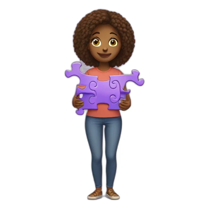 puzzle in her hands sticker