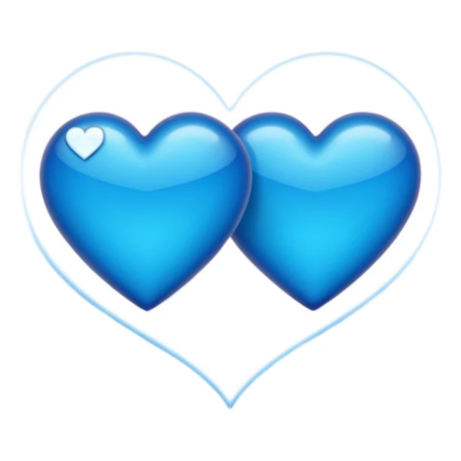 Dos coras azules pero arriba de otro pero solo 2 coras azules como este quiero pero en azul 💞 sticker