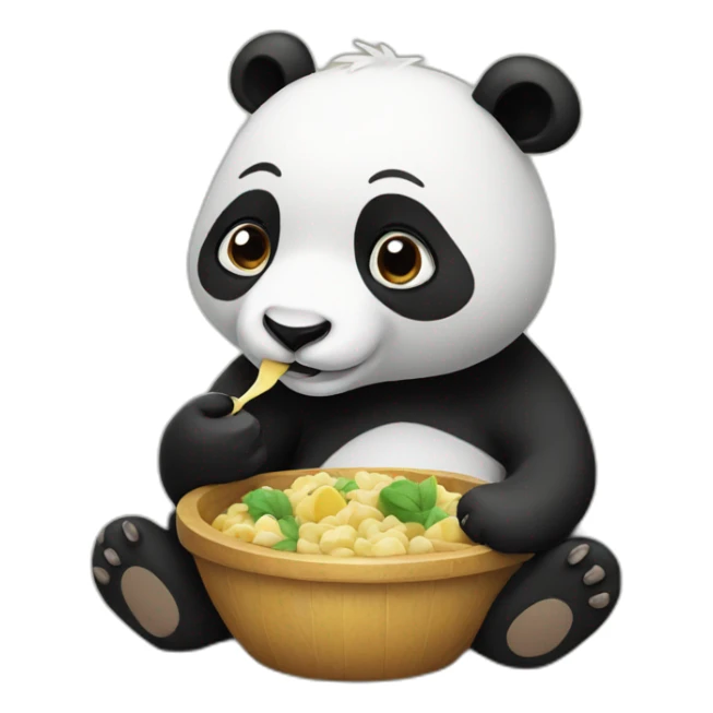 Panda eating sticker