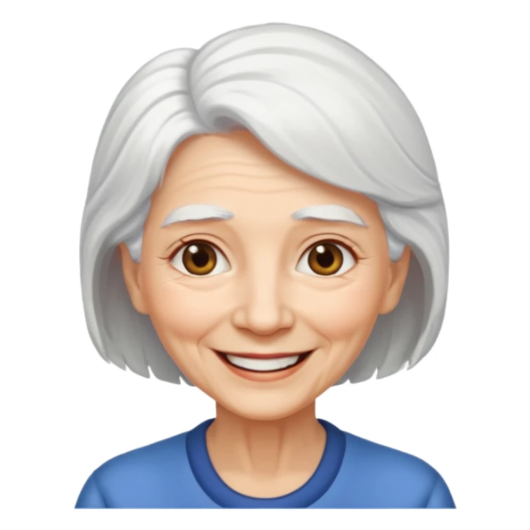 elderly woman white hair  sticker