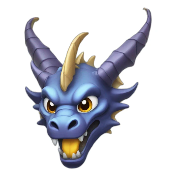 A dragon face with a horn out of diamond sticker