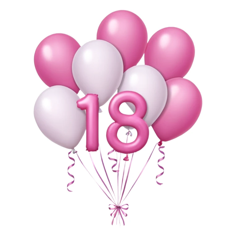 birthday sign in pink and white with ballons sticker