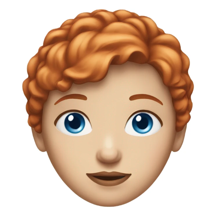 red haired woman face with blue eyes short hair sticker