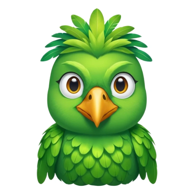 green bird with shirt sticker