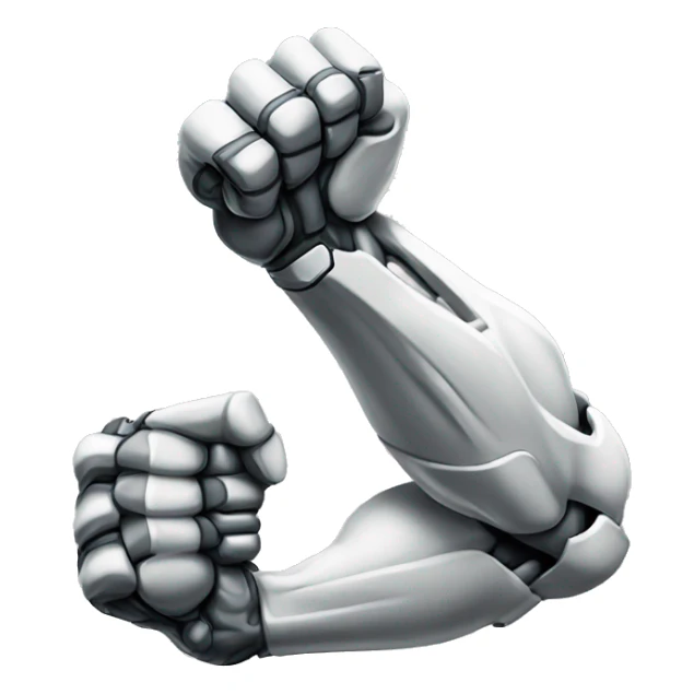Cyborg arm and bicep with flexing shock sticker