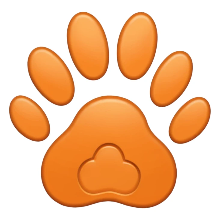 a light pastel orange pawprint sticker