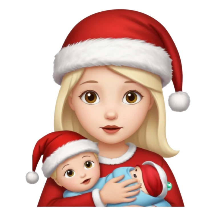 christmas girl look like baby face sticker