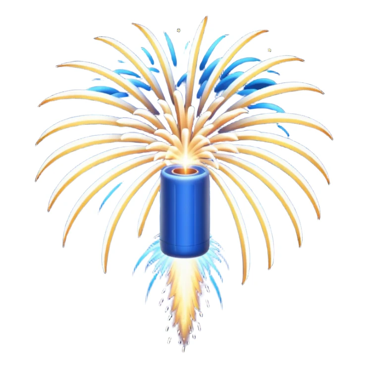 deep blue coloured firework travelling through the sky ready to explode sticker