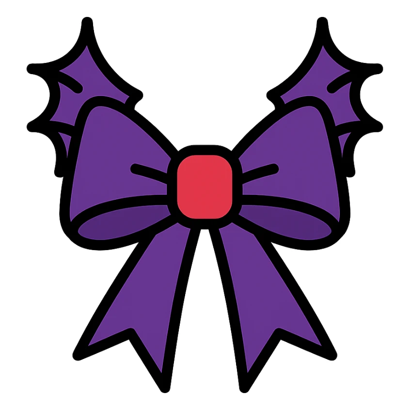 gothic bow gothic bow icon with color outline sticker