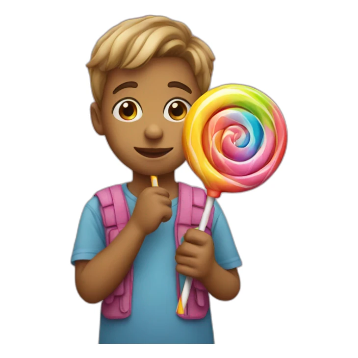 Kid with lollipop sticker